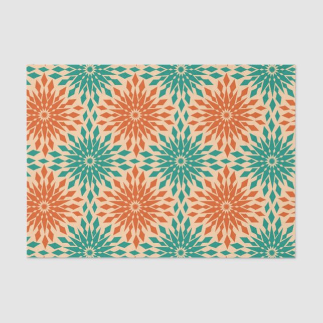 Papier Mousseline Starburt génial Teal et conception orange (Recto)