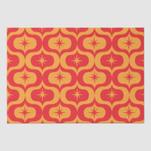 Papier Mousseline Starburts atomiques sur Motif d'oignon rouge et or