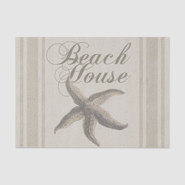 Papier Mousseline Starfish Beach House Plage Côté Côte (Recto)