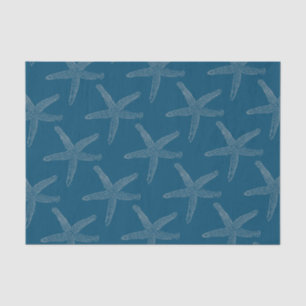 Papier Mousseline Starfish Motifs Plage Côte Océan bleu Personnalisé