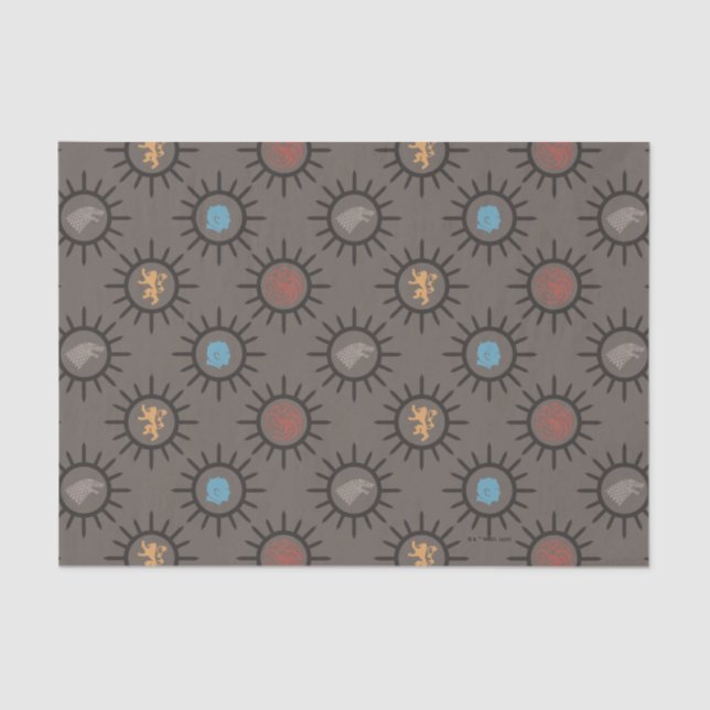 Papier Mousseline Stark, Lannister, Targaryen, Motif du roi de nuit (Recto)