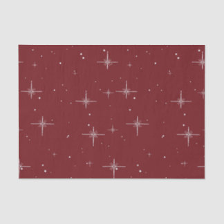 Papier Mousseline Starry Holiday Tissue Paper - Rouge avec Silver St