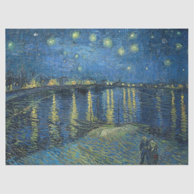 Papier Mousseline Starry Night Over the Rhone par Van Gogh (Recto)