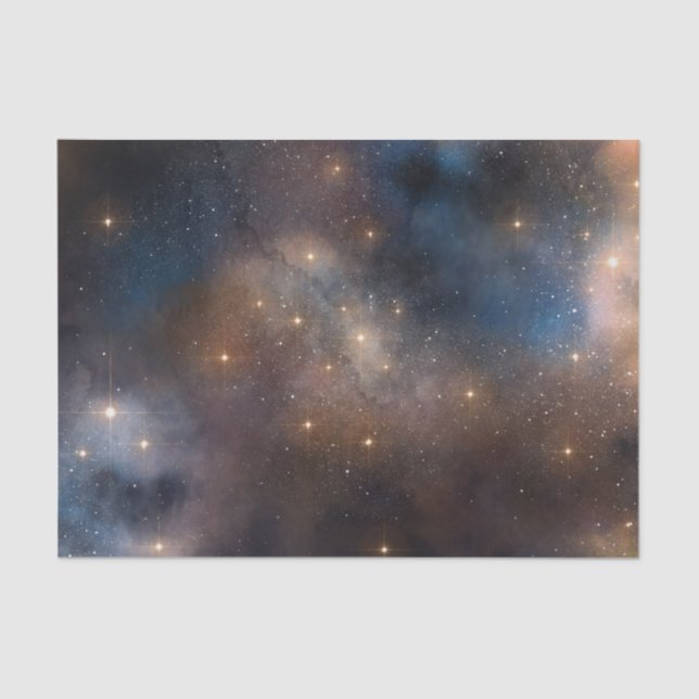 Papier Mousseline Starry Stars Space Galaxy Blue Black Motif (Recto)