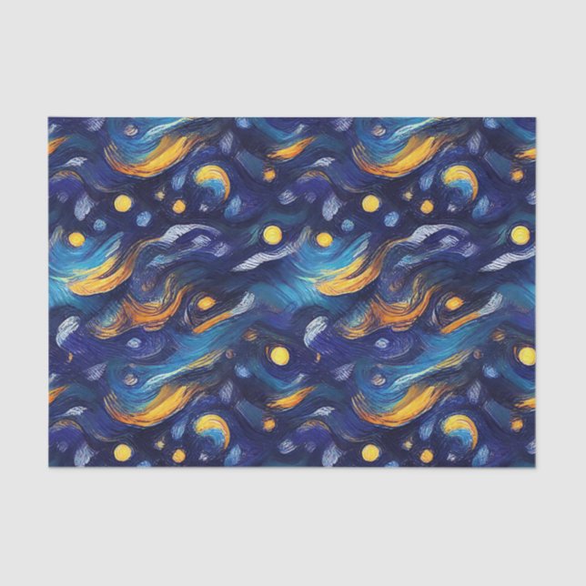 Papier Mousseline Stars Night Sky Anniversaire (Recto)