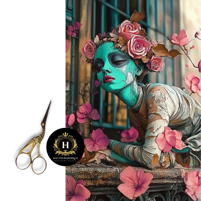 Papier Mousseline Statue florale gothique lunaire Rose Découpage (Créateur téléchargé)