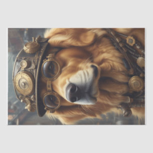 Papier Mousseline Steam Punk Golden Retriever tissu/papier découpage