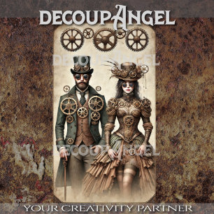 Papier Mousseline Steampunk Aristocrates Découpage