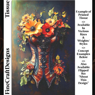 Papier Mousseline Steampunk Automne Floral Basque DF7LF Découpage