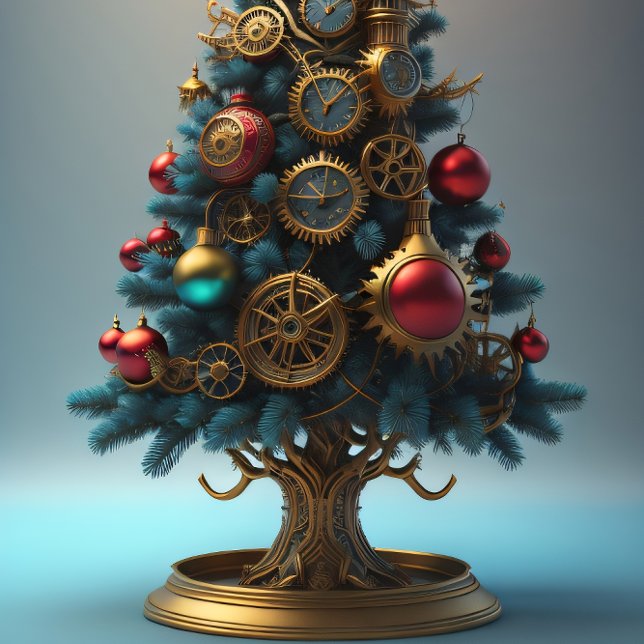 Papier Mousseline Steampunk Christmas tree with metal gears (Créateur téléchargé)