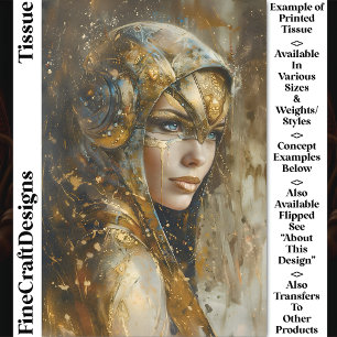 Papier Mousseline Steampunk Clockpunk Metallic Woman CV2 Découpage