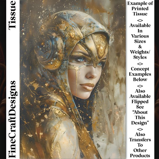 Papier Mousseline Steampunk Clockpunk Metallic Woman CV2 Découpage (Créateur téléchargé)