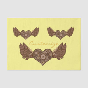 Papier Mousseline Steampunk Coeur ailé avec engrenages Thunder_Cove