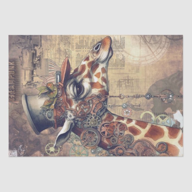 Papier Mousseline Steampunk Giraffe Animal (Recto)
