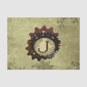 Papier Mousseline Steampunk grunge embraye la lettre J de monogramme