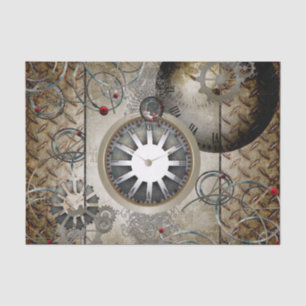 Papier Mousseline Steampunk, horloges et vitesses