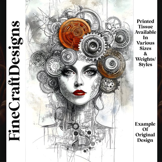 Papier Mousseline Steampunk Mécanicien Femme Ephemera M9 Découpage (Créateur téléchargé)