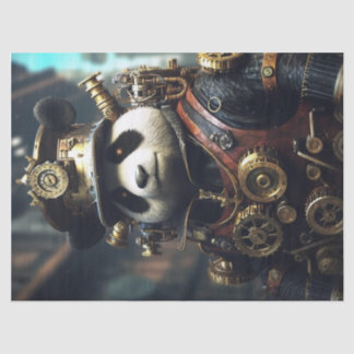 Papier Mousseline Steampunk Panda Découpage papier de papier de tiss