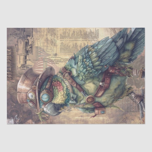 Papier Mousseline Steampunk Parrot (Recto)