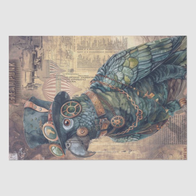 Papier Mousseline Steampunk Parrot (Recto)