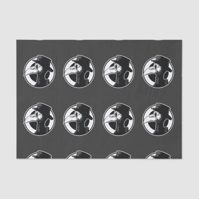 Papier Mousseline Steampunk Plague Doctor Bird Mask B/W (Recto)