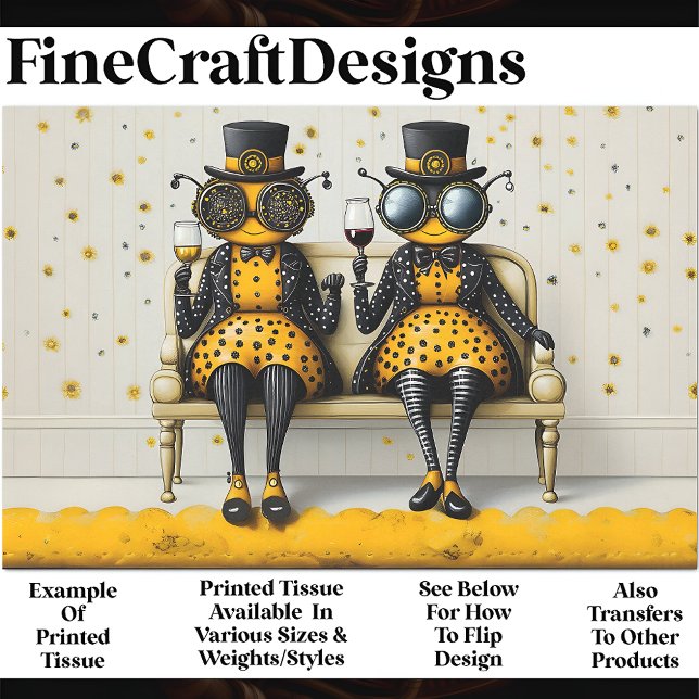 Papier Mousseline Steampunk Queen Bees + Vin AM7 Découpage (Créateur téléchargé)