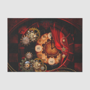 Papier Mousseline Steampunk, rouages merveilleux