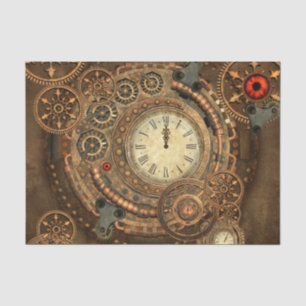Papier Mousseline Steampunk, rouages merveilleux