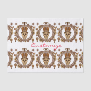 Papier Mousseline Steampunk Thème Top Hat Skull Thunder_Cove