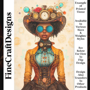 Papier Mousseline Steampunk victorien Africain Américain T9 Découpag