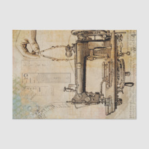 Papier Mousseline Steampunk victorien inventant la machine à coudre