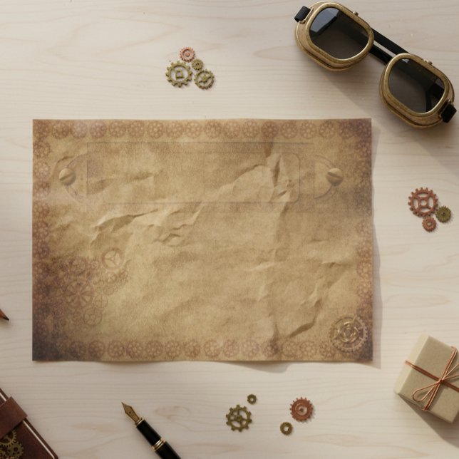 Papier Mousseline Steampunk Vieux engrenages Vintage industriel (Créateur téléchargé)