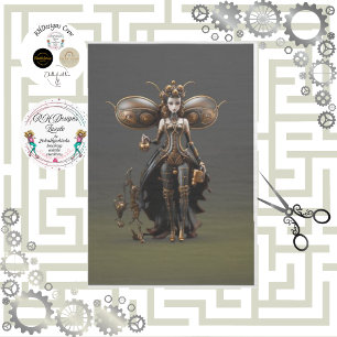 Papier Mousseline Steampunk Voyager Fée Découpage
