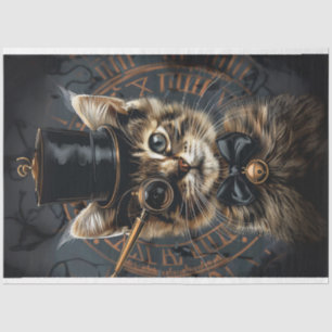Papier Mousseline Steampunk Whiskers Kitten Decoupage