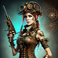 Steampunk woman Ready or not