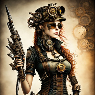 Papier Mousseline Steampunk woman Ready or not v2