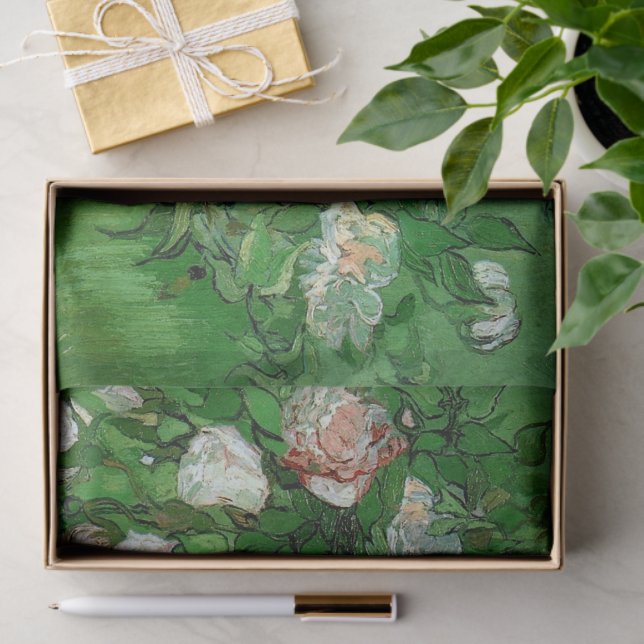 Papier Mousseline Still Life : Roses roses roses de Vincent van Gogh (Cadeau)