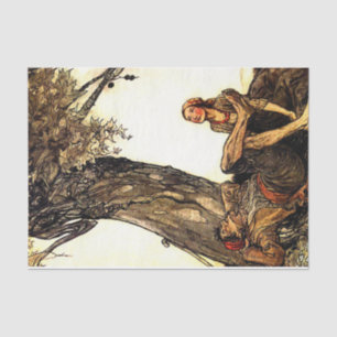 Papier Mousseline Storybook Couple Tree Découpage Vintage