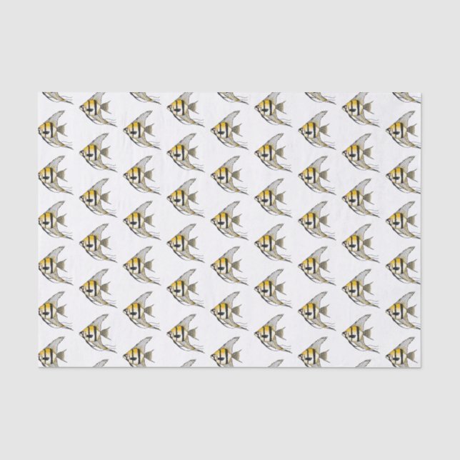Papier Mousseline Striped angelfish cartoon (Recto)