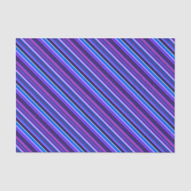 Papier Mousseline stripes en bleu et purple (Recto)
