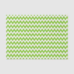 PAPIER MOUSSELINE STRIPES ZAG ZIG VERTES ET BLANCHES