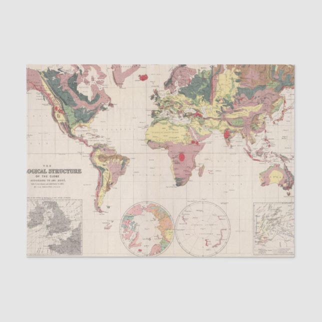 Papier Mousseline Structure géologique de globe (Recto)