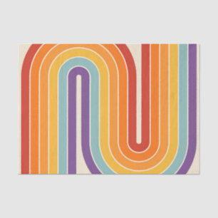 Papier Mousseline Style 1970s Arched Stripes Motif géométrique