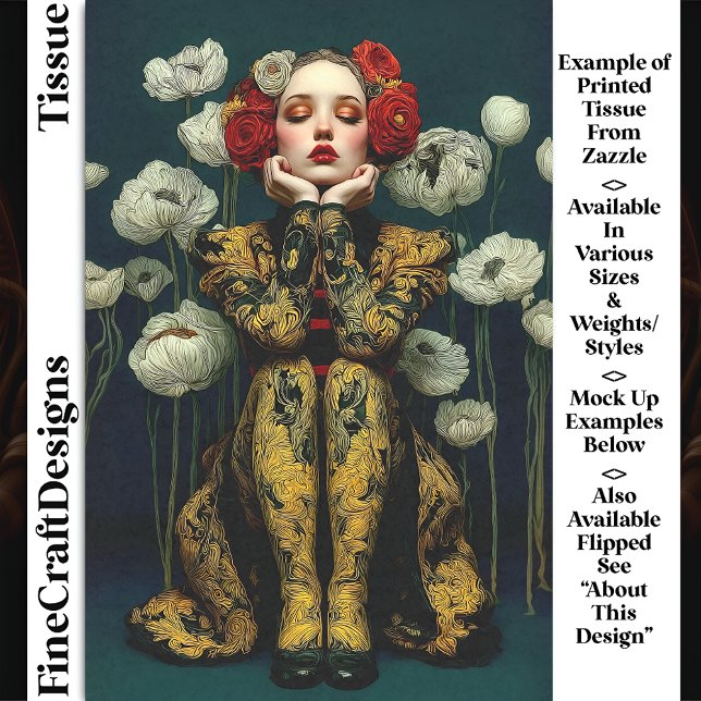 Papier Mousseline Style Art Nouveau Portrait féminin DQ3L Découpage (Créateur téléchargé)
