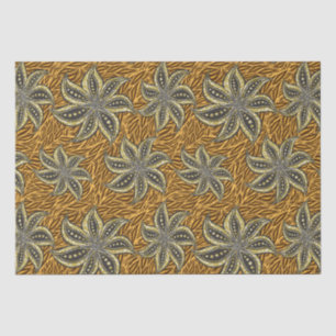 Papier Mousseline Style Batik Floral Abstrait africain