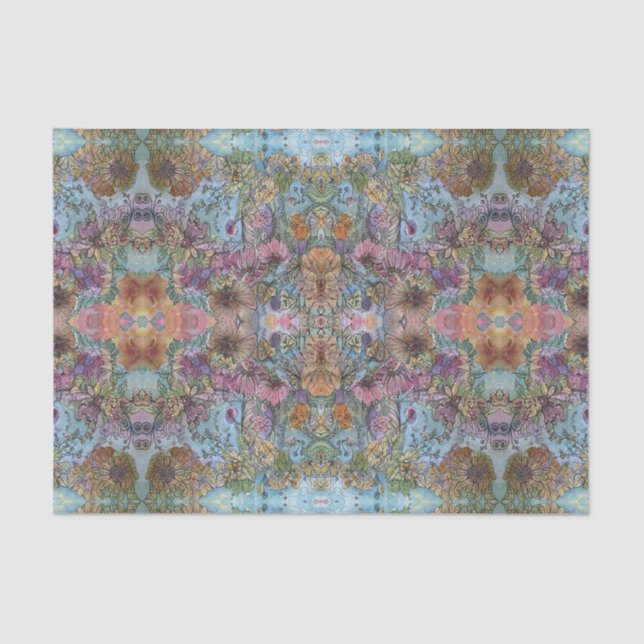 Papier Mousseline Style Chic Flower Garden aquarelle peinture (Recto)