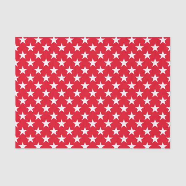 Papier Mousseline Style Cool d'origine motif Red White Star (Recto)