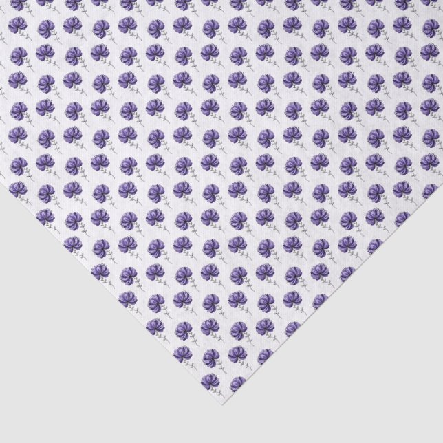 Papier Mousseline Style d'art de doodle de fleur violette abstraite (Détail)