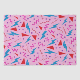 Papier Mousseline Style géométrique Memphis années 80 90 rose 