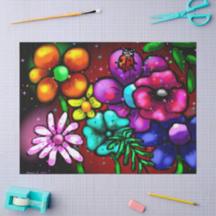 Papier Mousseline Style graffiti de Whimsical Floral Ladybug Decoupa